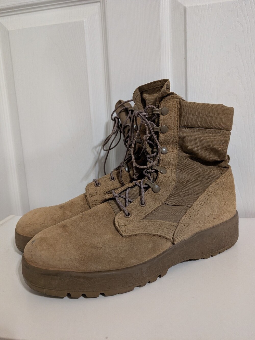 Vibram Hot Weather Army Combat Boots Coyote Sole Lace Up Size 10 Made in USA